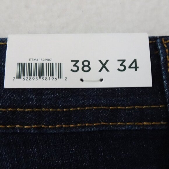 GH Bass Jeans Men's Size 38x34 Blue Denim Straight Fit 5 Pocket Stretch - Picture 6 of 11